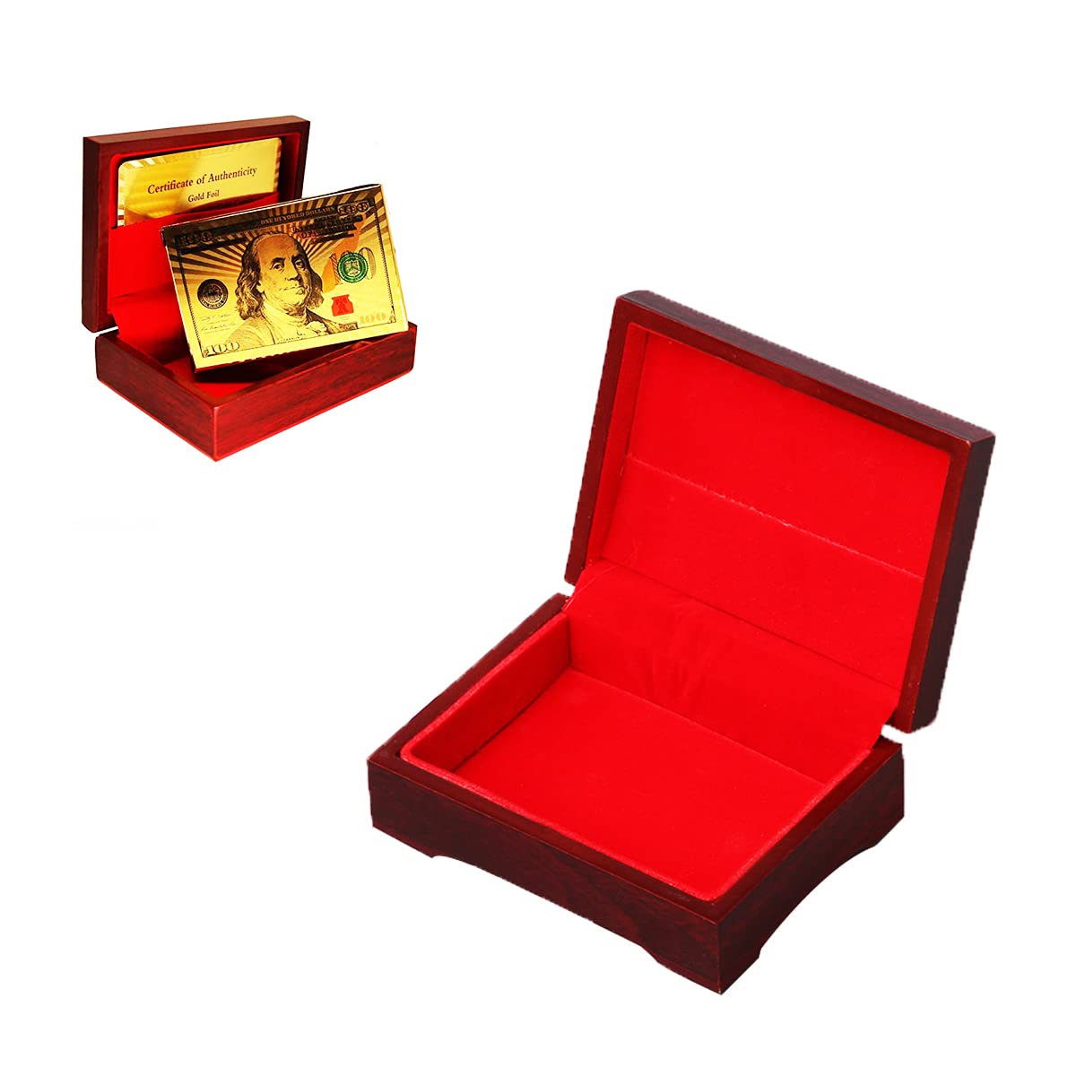 PATPAT Wooden Box Card Box Card Organizer Box Cards Deck for Poker Texas Game Palying Cards Poker Cards Storage Box, Red PATPAT Wooden Box Card Box Card Organizer Box Cards Deck for Poker Texas Game Palying Cards Poker Cards Storage Box, Red
